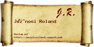 Jánosi Roland névjegykártya