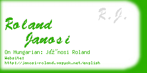 roland janosi business card